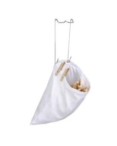Honey-Can-Do Hanging Clothespin Bags, 11in x 10in, White, Pack Of 2