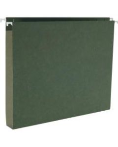 Business Source 1/5 Tab Cut Letter Recycled Hanging Folder - 8 1/2in x 11in - 1in Expansion - Standard Green - 10% - 25 / Box