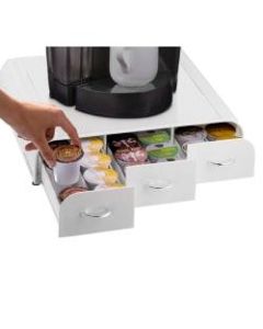 Mind Reader Anchor Coffee Pod Triple Drawer, 36-Pod Capacity, White