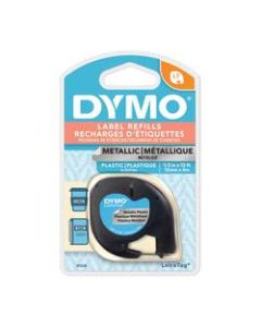 DYMO LT 91338 Black-On-Silver Tape, 0.5in x 13ft