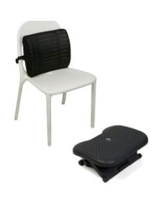 Mind Reader Memory Foam Lumbar Support Back Cushion With Ergonomic Footrest, Black