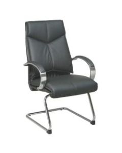Office Star Deluxe Bonded Leather Mid-Back Chair, Black