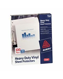 Avery Heavy-Duty Vinyl Sheet Protectors, 8 1/2in x 11in, Top Loading, Pack Of 100