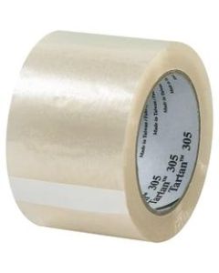 3M Tartan 305 Carton Sealing Tape, 3in Core, 3in x 110 Yd., Clear, Case Of 6