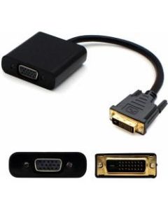 AddOn 5-Pack of 8in DVI-D Male to VGA Female Black Active Adapter Cables - 100% compatible and guaranteed to work