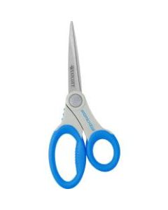 Westcott Soft Handle Scissors With Anti-Microbial Product Protection, 8in, Pointed, Blue