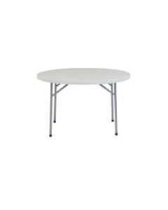 National Public Seating Blow-Molded Folding Table, Round, 48inW x 48inD, Light Gray/Gray