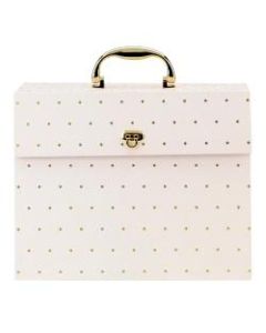 Office Depot Brand Expanding Letter Case File, 19 Pockets, Letter Paper Size, Pink/Gold Dots