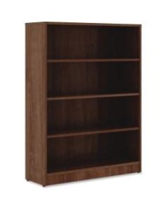 Lorell Essentials Series 48inH 4-Shelf Bookcase, Walnut