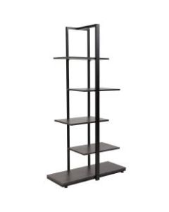 Flash Furniture 60inH 5-Tier Decorative Etagere Bookcase, Driftwood