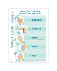 ComplyRight Hand Washing Poster, Wash Your Hands Guidelines, English, 14in x 10in