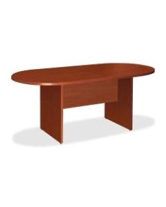 Lorell Essentials Oval Conference Table, 72inW, Cherry