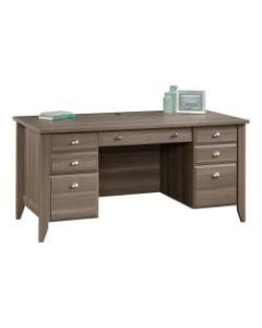 Sauder Shoal Creek 66inW Executive Desk, Diamond Ash