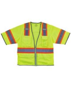 Ergodyne GloWear Safety Vest, 2-Tone Hi-Vis Surveyor 8346Z, Class 3, Large/X-Large, Lime