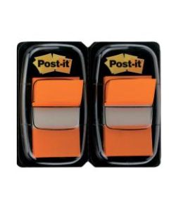 Post-it Flags, 1in x 1 -11/16in, Orange, 50 Flags Per Pad, Pack Of 2 Pads
