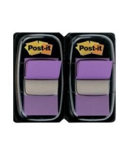 Post-it Flags, 1in x 1 -11/16in, Purple, 50 Flags Per Pad, Pack Of 2 Pads
