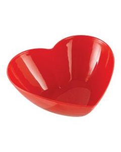 Amscan Heart-Shaped Plastic Valentines Day Bowls, 42 Oz, Red, Pack Of 4 Bowls