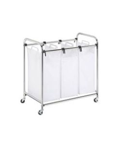 Honey-Can-Do Heavy-Duty Triple Laundry Sorter, 32in, Chrome