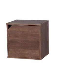 IRIS BAKU 14inH Modular Cube Box With Door, Brown