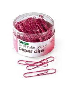 OIC Breast Cancer Awareness Jumbo Paper Clips, 2in, 50-Sheet Capacity, Pink, Tub Of 80 Clips