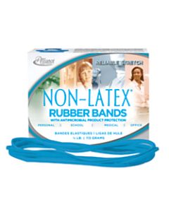 Alliance Rubber Bands With Antimicrobial Protection, #117B, 7in x 1/8in, Cyan Blue