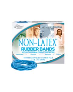Alliance Rubber Bands With Antimicrobial Protection, #19, 3 1/2in x 1/16in, Cyan Blue