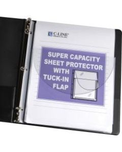 C-Line Super Capacity Super Heavyweight Vinyl Sheet Protectors with Tuck-In Flap - Clear, Top Loading, 11 x 8-1/2, 10/PK, 61027