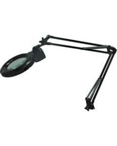 Lorell LED Magnifying Clamp Lamp, Black