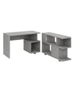 kathy ireland Home by Bush Furniture Madison Avenue 48inW Writing Desk With Low Bookcase, Modern Gray, Standard Delivery