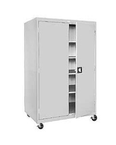 Sandusky Jumbo Mobile Steel Storage Cabinet, 78inH x 46inW x 24inD, Dove Gray