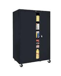 Sandusky Jumbo Mobile Steel Storage Cabinet, 78inH x 46inW x 24inD, Black