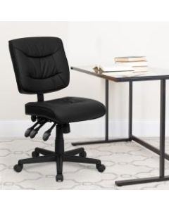 Flash Furniture Bonded LeatherSoft Low-Back Multifunctional Swivel Task Chair, Black