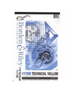 Borden & Riley #110M Technical Vellum, 11in x 17in, Bright White, Pad Of 50 Sheets