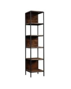 Sauder Nova Loft Tower 76inH 5-Shelf Display Bookcase, Grand Walnut