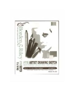 Borden & Riley #116 Artist Drawing/Sketch Vellum Pads, 11in x 14in, 40 Sheets Per Pad, Pack Of 2 Pads