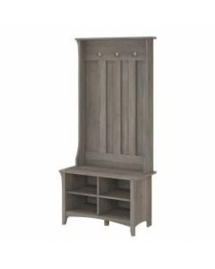 Bush Furniture Salinas Hall Tree with Shoe Storage Bench, Driftwood Gray, Standard Delivery