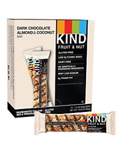 KIND Fruit And Nut Dark Chocolate, Almond And Coconut Bars, 1.6 Oz, Box Of 12