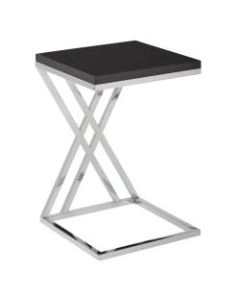 Ave Six Wall Street Table, Coffee, Square, Black/Chrome