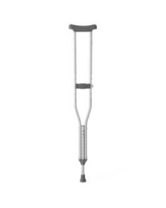 Medline Standard Aluminum Youth Crutches, Fits Users 5ft10in - 6ft6in, Silver, Pack Of 8