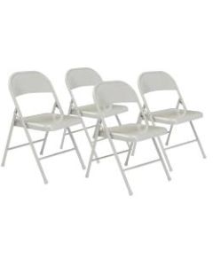 National Public Seating Commercialine Folding Chairs, Gray, Set Of 4 Chairs