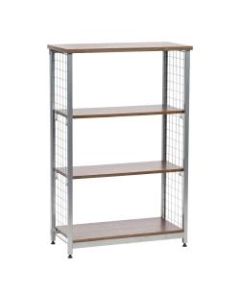 IRIS 48inH 3-Tier Wide Mesh Shelf, Brown