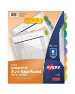 Avery Style Edge Insertable Dividers With Pockets, Multicolor, Pack Of 8