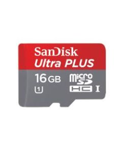 SanDisk Ultra Plus microSDHC Memory Card, 16GB