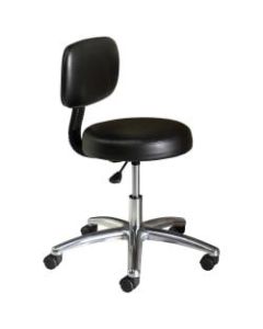 HON Medical Exam Stool With Back, Black