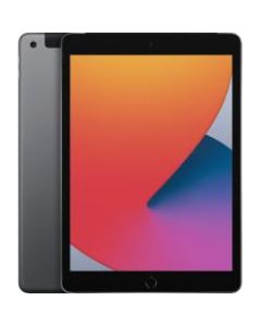 Apple iPad (8th Generation) Tablet - 10.2in - 32 GB Storage - iPadOS 14 - 4G - Space Gray - Apple A12 Bionic SoC - 2160 x 1620 - 1.2 Megapixel Front Camera - 9 Hour Maximum Battery Run Time)