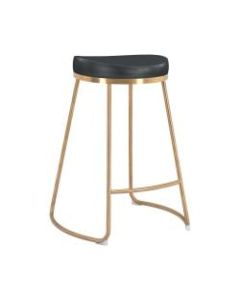Zuo Modern Bree Counter Stools, Black/Gold, Set Of 2