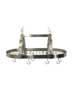 Elegant Designs 2-Light Hanging Downlight Pot Rack, 19-1/4inW, Brushed Nickel