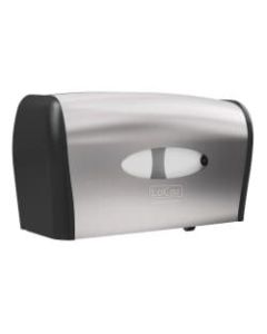 Solaris Paper LoCor Side-By-Side Wall-Mount Bath Tissue Dispenser, Stainless