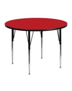 Flash Furniture 48ft" Round HP Laminate Activity Table With Standard Height-Adjustable Legs, Red