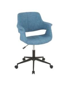 LumiSource Vintage Flair Mid-Century Modern Mid-Back Chair, Blue/Black
